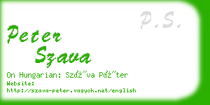 peter szava business card